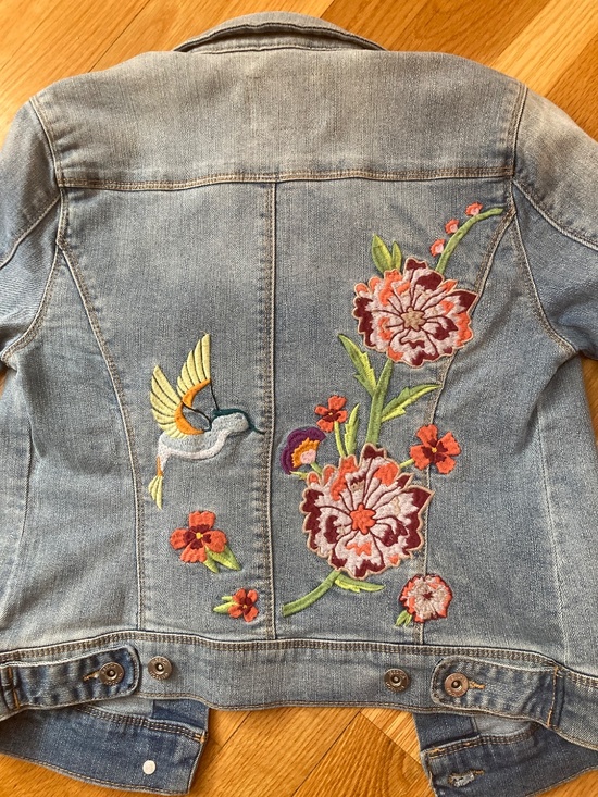 Jessica Simpson Embroidered Denim Jacket Sz XS - Picture 3 of 4